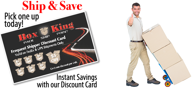 Box King discount shipping card